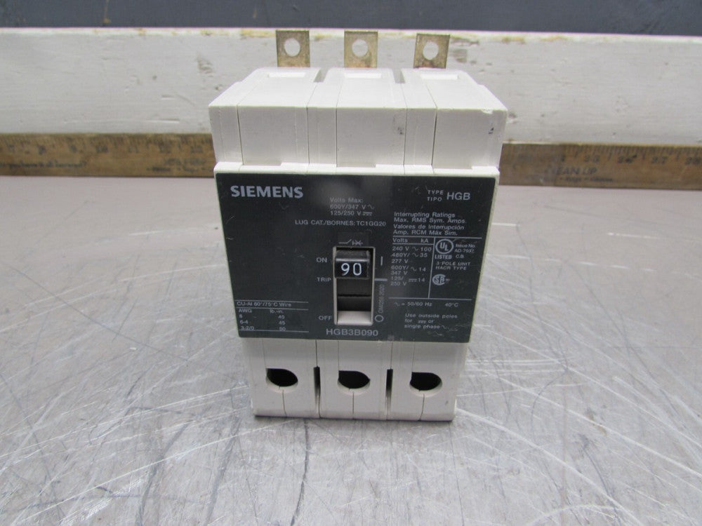 SIEMENS HGB3B090 , CIRCUIT BREAKER ,  3P /90 AMP/600V  GOOD TAKEOUT! MAKE OFFER!