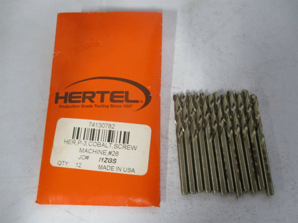 (74130782) #26 135° Spiral Flute Cobalt Screw Machine Drill Bit - Pack of 12