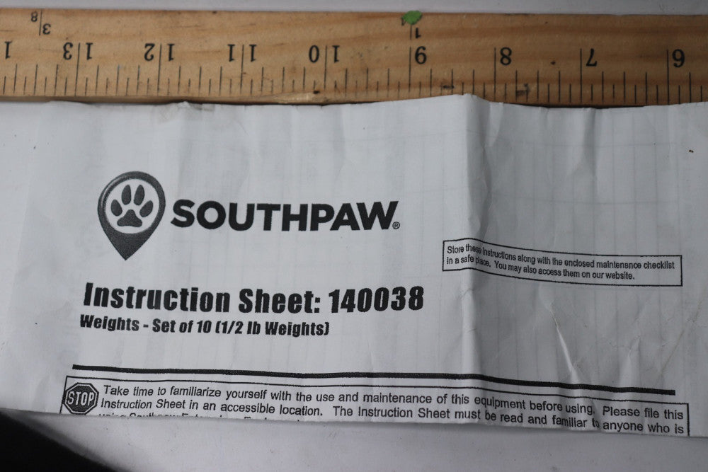 (10-Pk) Southpaw Weights 1/2 Lb for Shopping Cart - Weights Only 140038