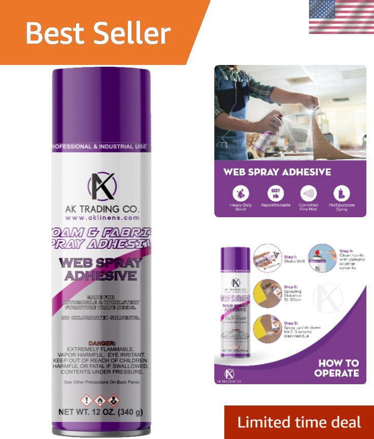 USA-Made Waterproof Multipurpose Spray Adhesive for Fabric & Wood Projects