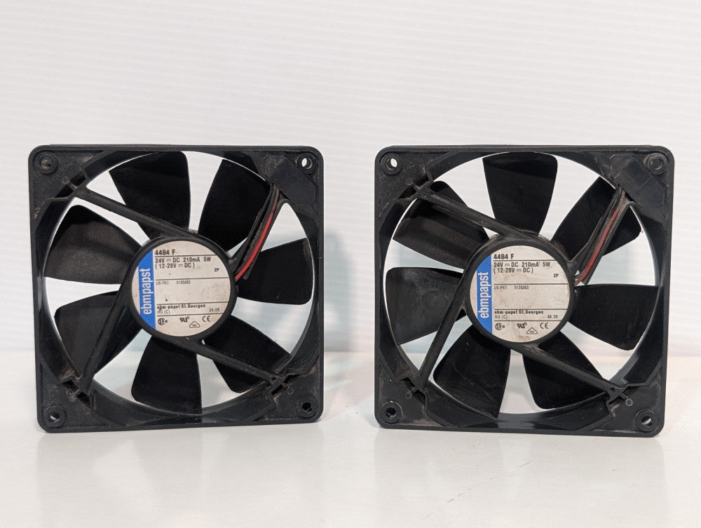 Pair of EBM-Papst 4484 F Industrial Heavy Duty Axial Cooling Fans 24VDC 210mA 5W