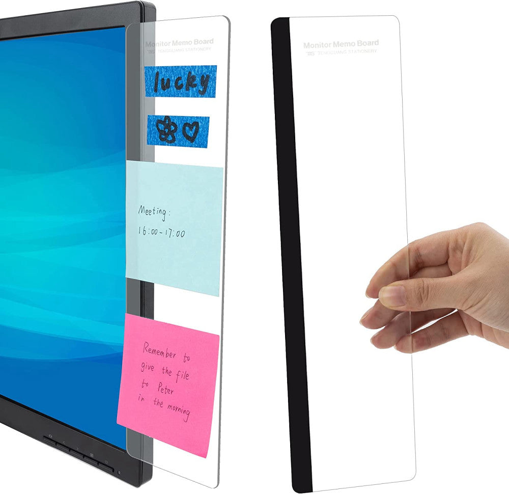 Office Desk Accessories 2Pcs Computer Monitor Memo Board Message Board Supplies 