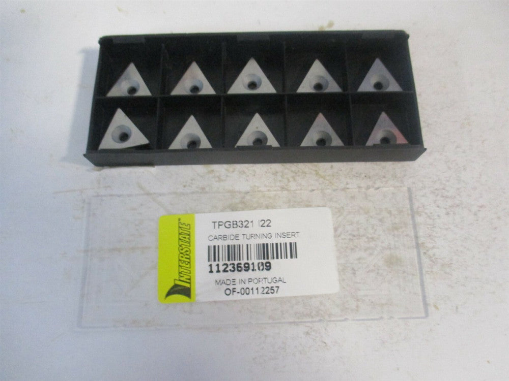 (112369109) TPGB321 I22 3/8" x 1/64" OAL Carbide Turning Insert - Pack of 10