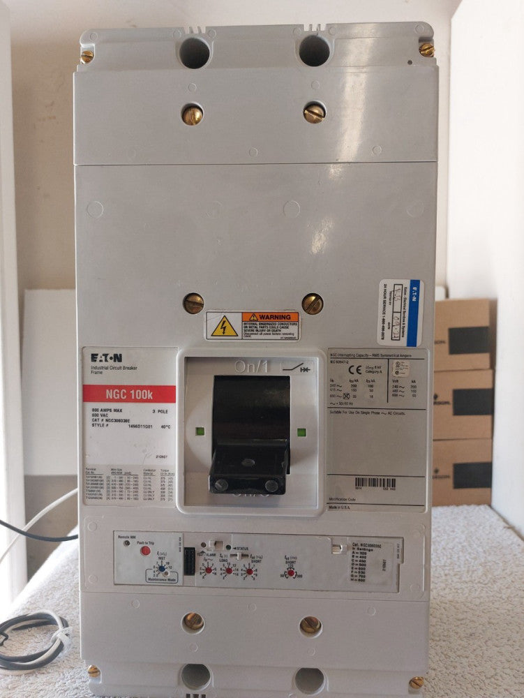EATON NCG308038E 800A 600V 3-POLE 100K AT 480V ALSI CIRCUIT BREAKER W/ SENSOR