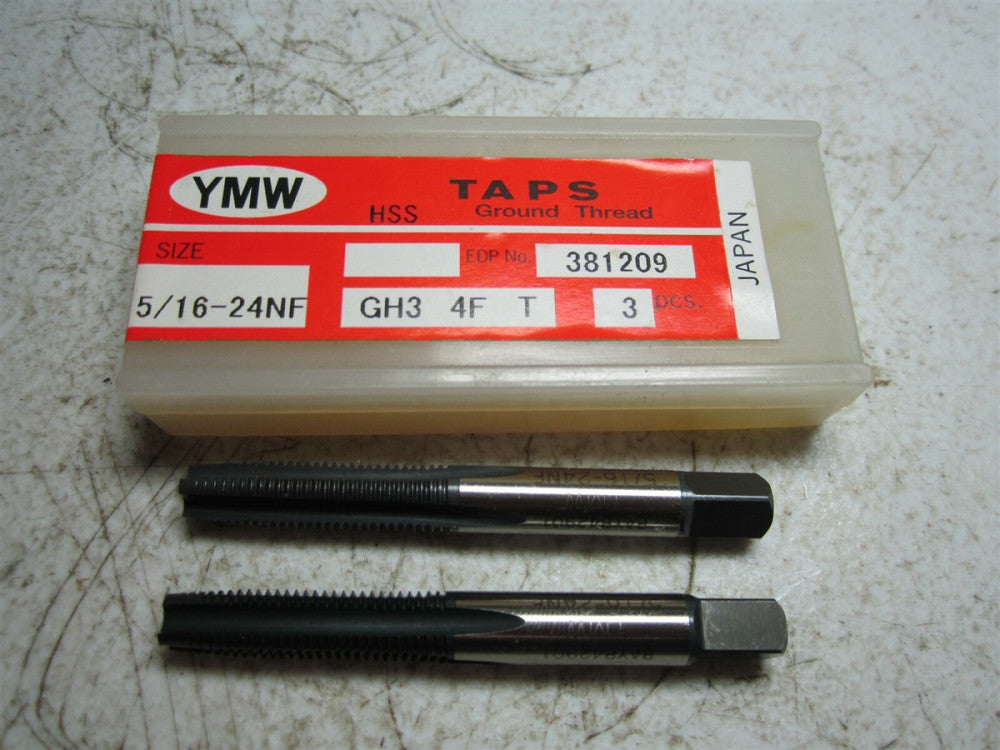 YMW (381209) 5/16-24NF GH3 4 Flute High Speed Steel Taps - Pack of 2