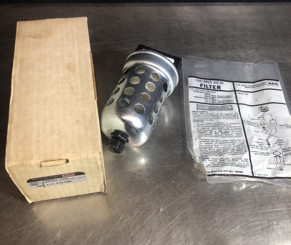 ARO Fluid Power Filter 125241 030 1/2" NPT 250 PSI NOS