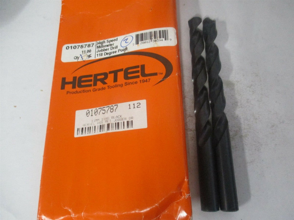(301 11.00) 11mm x 140mm OAL 118° High Speed Steel Jobber Drill - Pack of 2