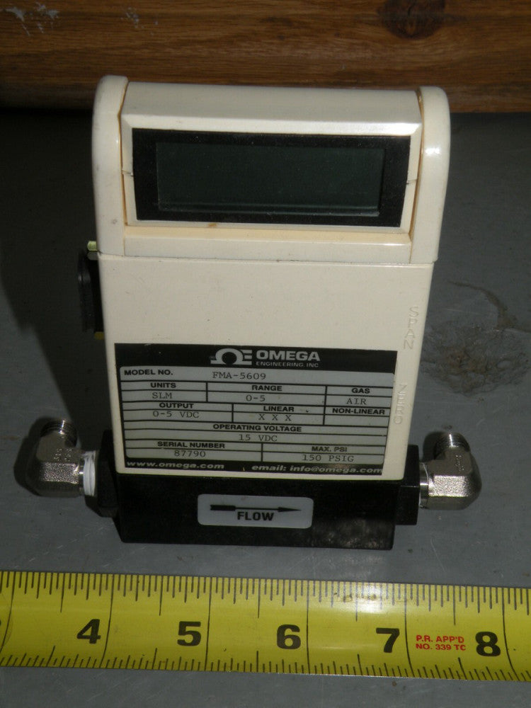 Omega Mass Flow Meter w Display FMA 5609 Air 0-5 SLM
