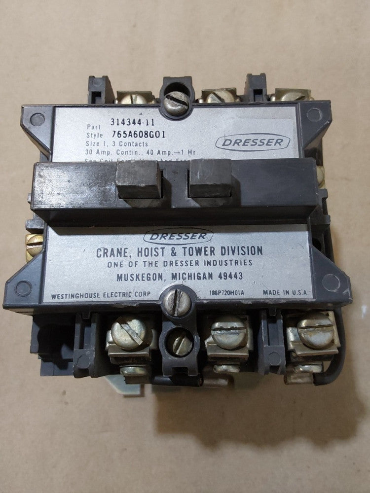 Dresser 314344-11 30AMP 3 CONTACTS Size 1 Contactor 