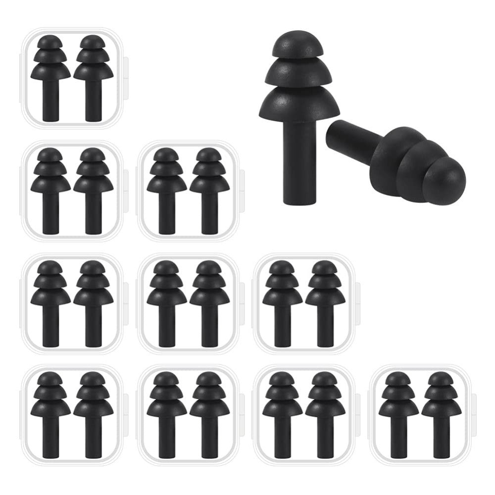 10 Pairs Noise Cancelling Ear Plugs, Premium Soft Silicone, Reusable, Waterpr...