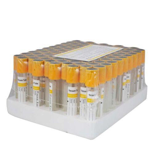 100 Pack 3ml Yellow Gel Clot Activator Blood Collection Tubes Sterile Glass for