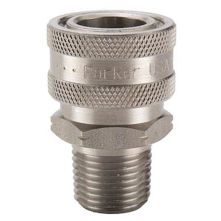 Parker Sst-6M Hydraulic Quick Connect Hose Coupling, 303 Stainless Steel Body,