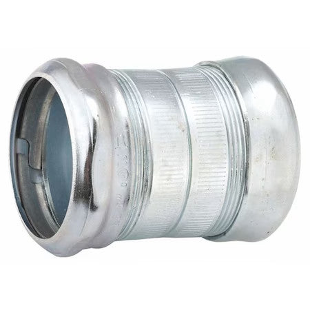 Raco 2926 Emt Coupling, 1-1/2 In, Compression, Steel, Zinc Plated, Gray