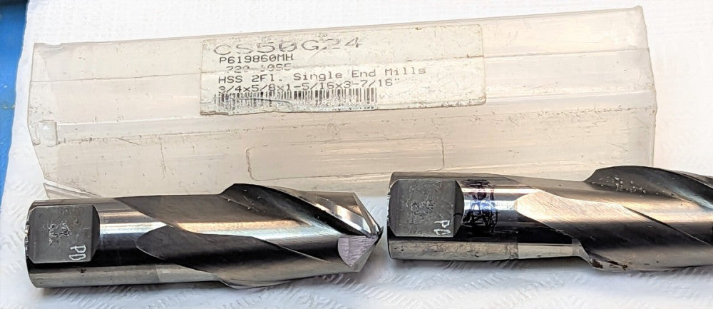 (2 Pack) Center Cutting End Mills 2 Flute, 3/4", 5/8" Shank PROCUT CS50G24 [OF10