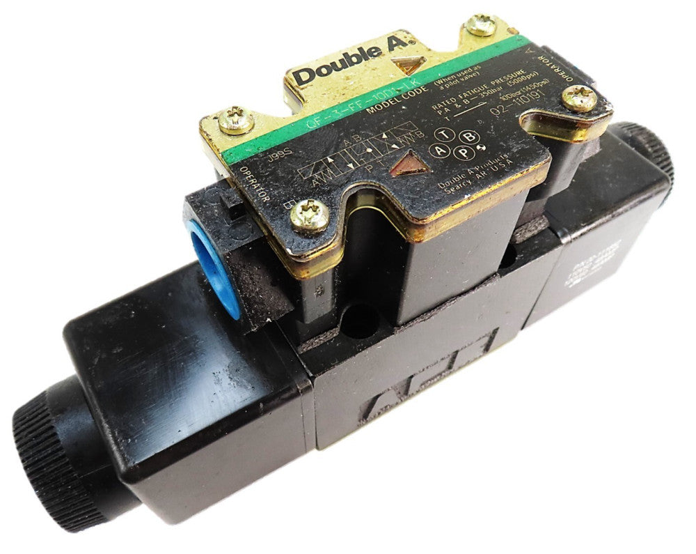 Double A QF-3-FF-10D1-LK QF3FF10D1LK  Hydraulic Valve 120VAC Coil NEW NO BOX