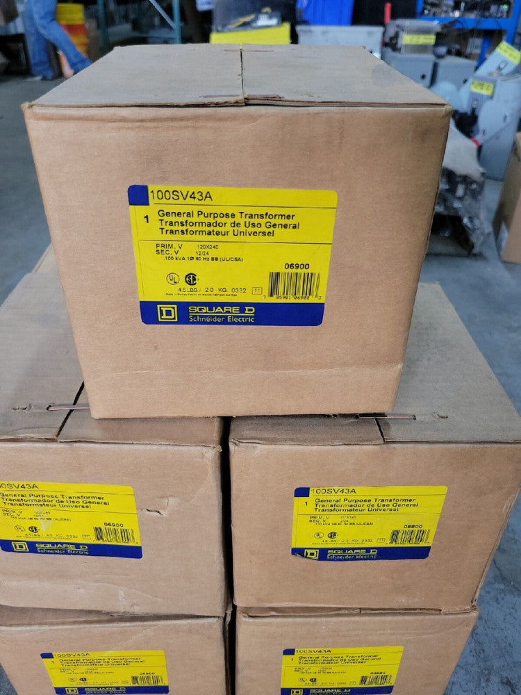 1 -Square D 100SV43A Low Voltage Transformer Boost 1PH 0.1kVA 120x240V to 12/24V