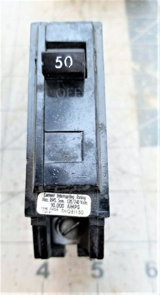 GENERAL ELECTRIC 50 AMP 1 POLE CIRCUIT BREAKER THQB1150 TESTED [C4B1]