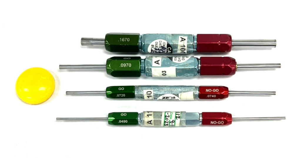 ASSORTMENT OF GO NO GO PIN PLUG GAGES .0490/.0510  .0720/.0740 .0970/.0990