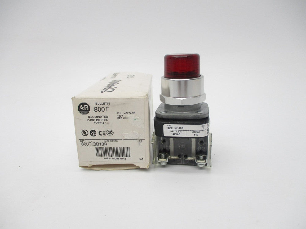 ALLEN BRADLEY 800T-QB10R SER. T 120VAC/DC (WH) NSMP