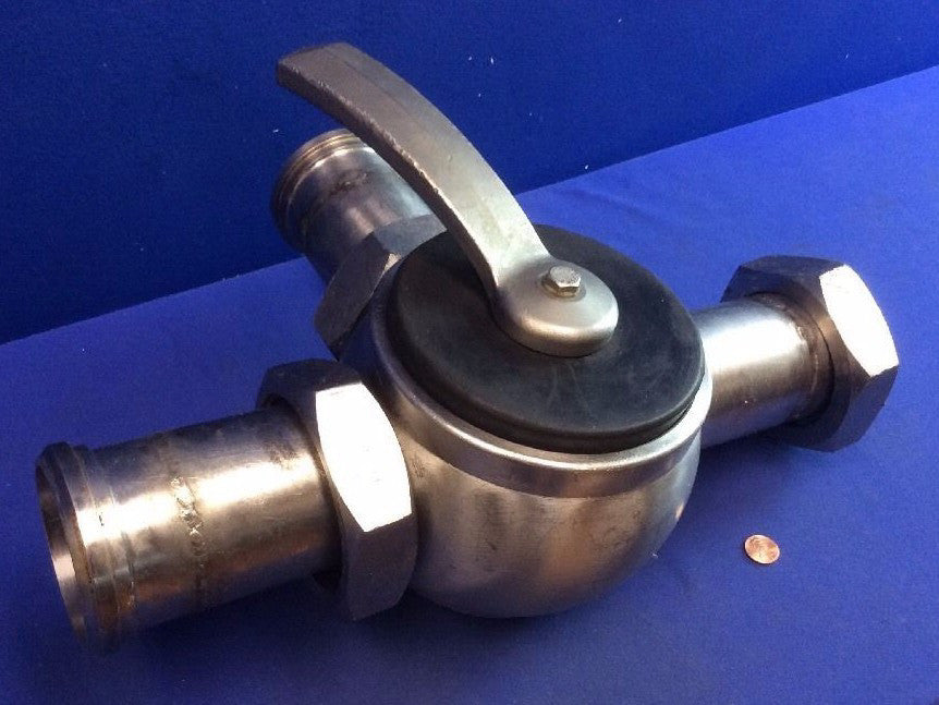 3" STAINLESS STEEL 3-WAY PLUG VALVE, BEVEL SEAT WITH NUTS