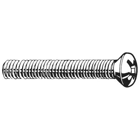 Zoro Select M51320.060.0020 M6-1.00 X 20 Mm Phillips Oval Machine Screw, Plain