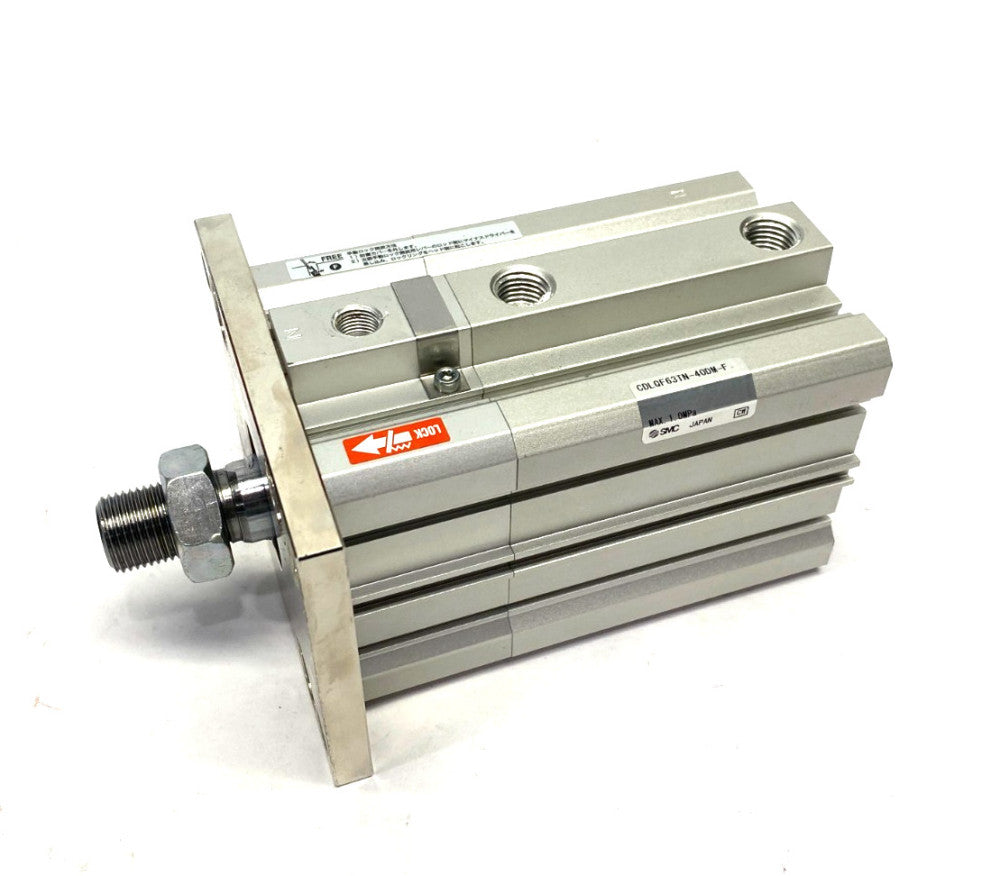 SMC CDLQF63TN-40DM-F Compact Cylinder w/ Lock, Flange Mount