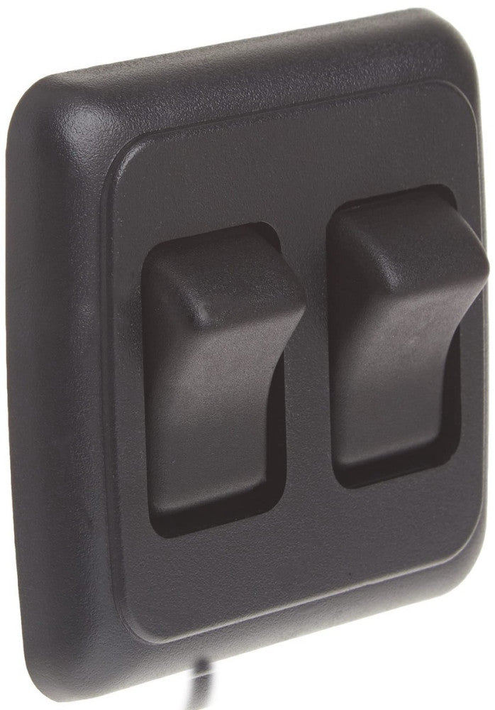 12235 Black Double SPST On-Off Switch with Bezel