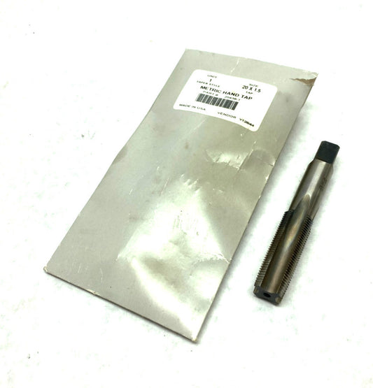 20438-T Straight Flute Hand Tap M20x1.50 Taper D6 Bright High Speed Steel 4-Flu