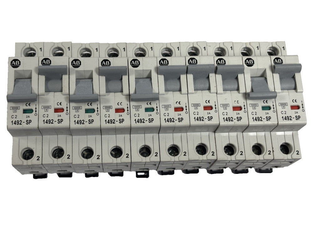 ALLEN BRADLEY 1492-SP1C020 CIRCUIT BREAKER 2 AMP, 1 POLE, 277 VAC LOT OF 10