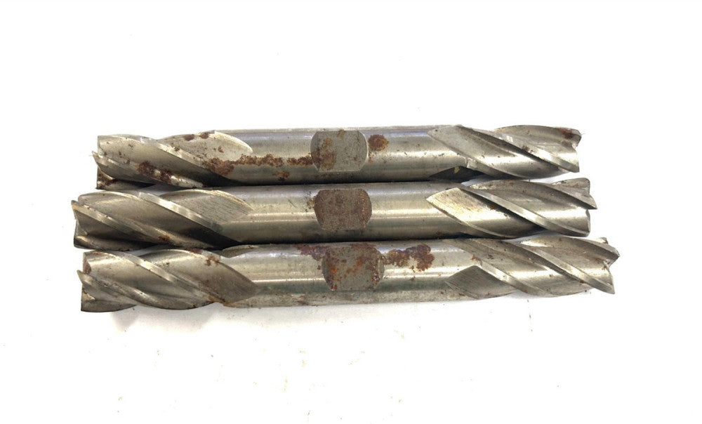 1/2" DOUBLE-END END MILLS (LOT OF 3) 4-FLUTES HSS
