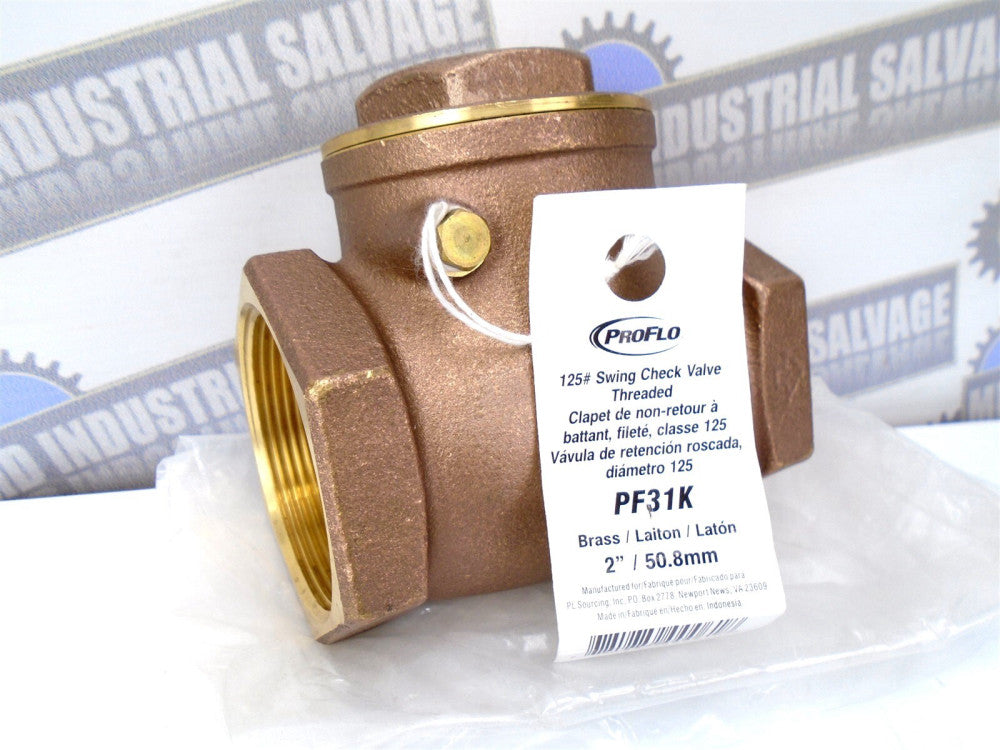 PROFLO - PFX31K - 2" - 125# T Swing Check Valve - 200 WOG - PF31K - (NEW VALVE)