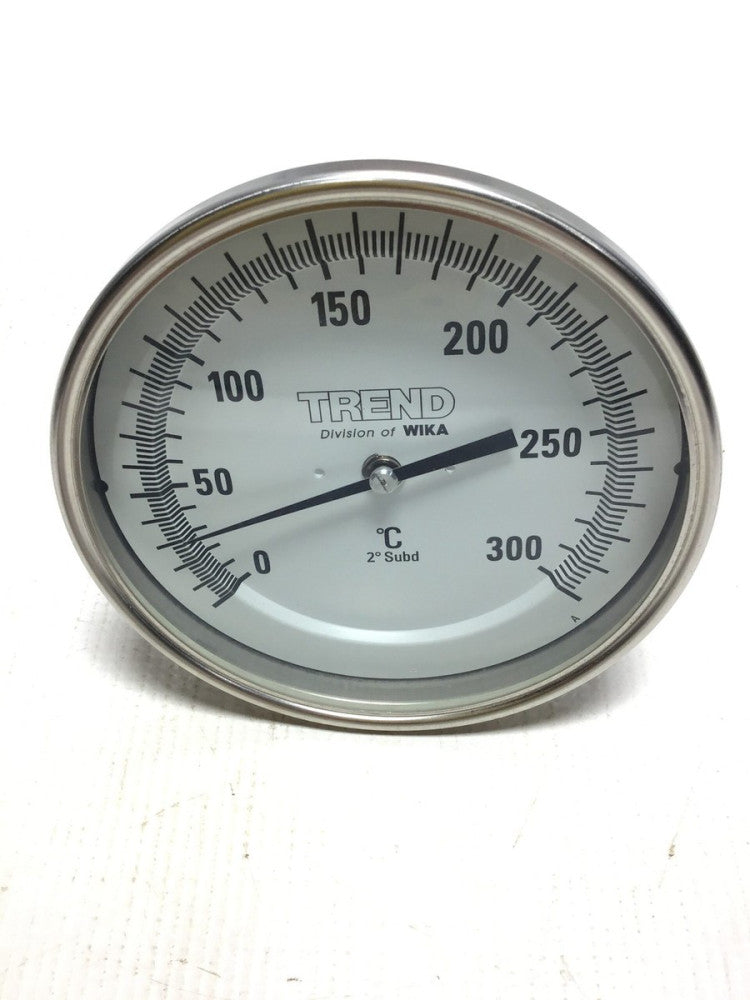 Trend TI.52 Bi-Metallic Dial Thermometer 1/2"NPT Glass Lens Range 0/300 C 