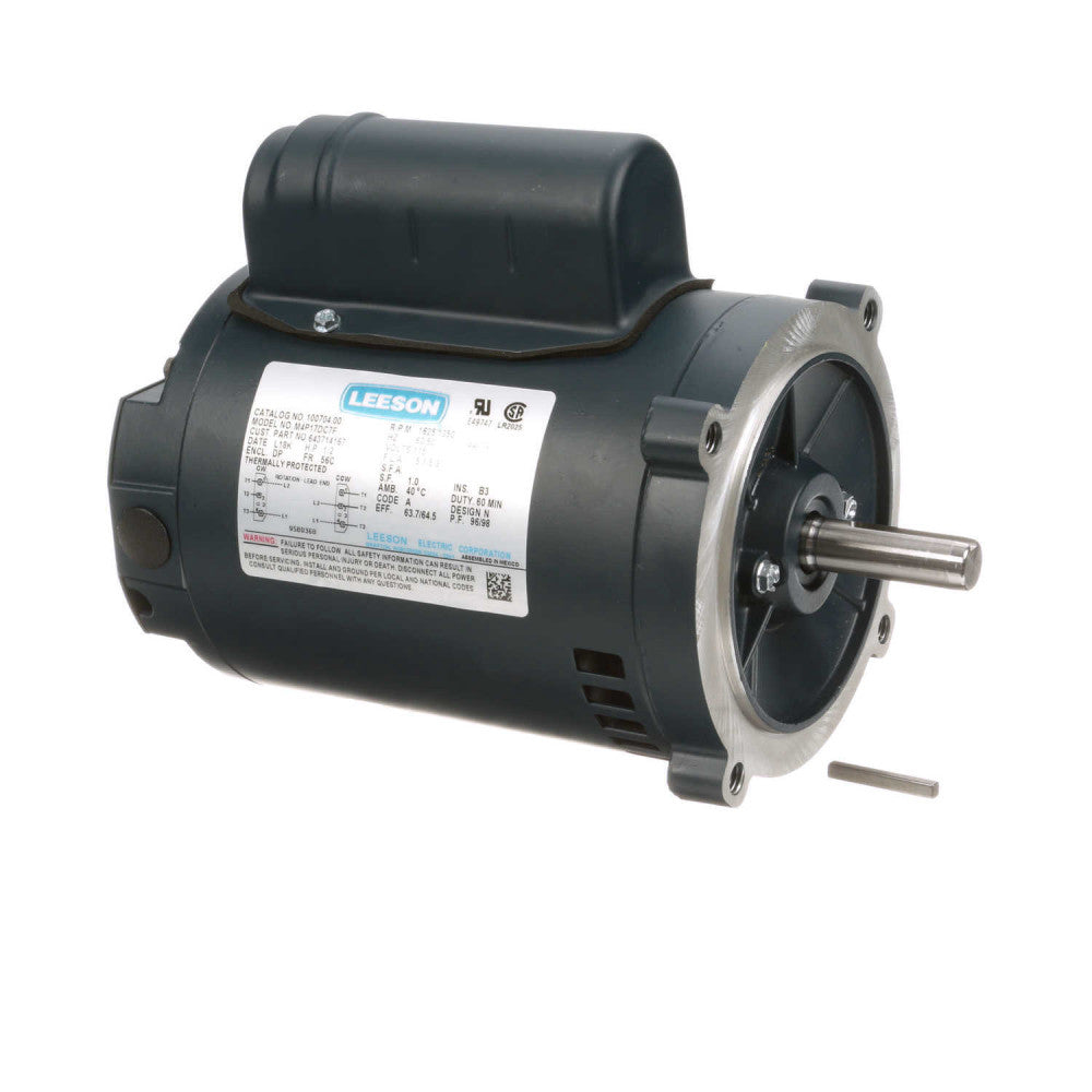 Leeson 102021.00B Electric Motor 1/2 HP 1800 Rpm 1PH 115 V 56C Frame Instant Rev