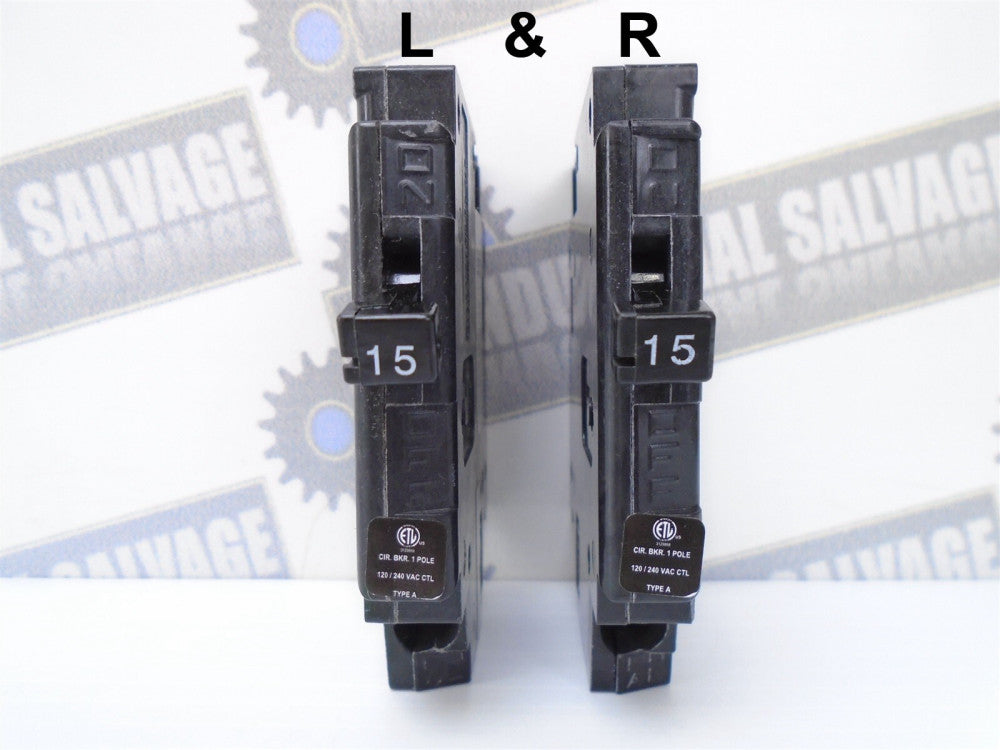 Conn Electric - UBITBA115-R & L - UBITBA215 CIRCUIT BREAKER - 2PL 15/15A 120V
