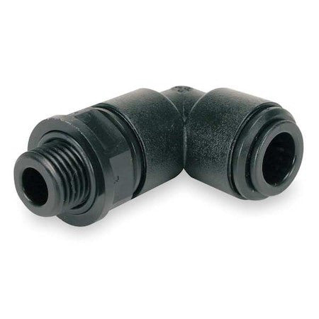 John Guest Pm091013e-Pk10 Swivel Elbow, 13/32 In Tube Size, Acetal, Black, 10 Pk