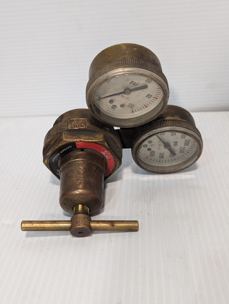 AGA 250-80 Compressed Gas Regulator with USG gauges, 3000PSIG