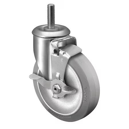 Colson 2.04254.445 Brk1 4" X 1-1/4" Non-Marking Rubber Performa (Flat) Swivel