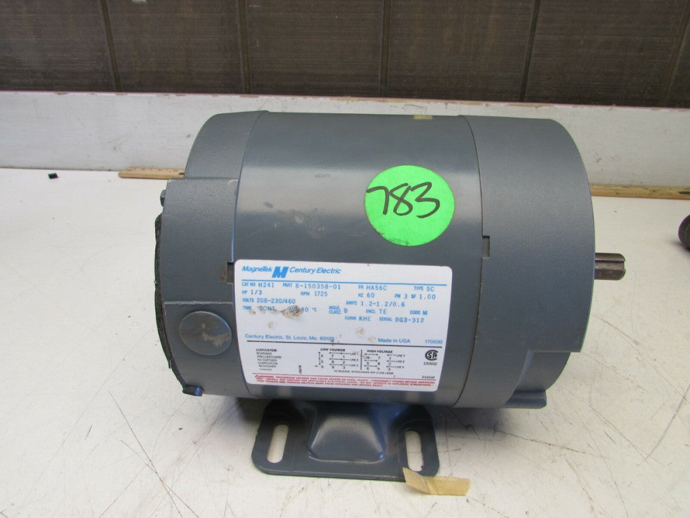 MAGNETEK CENTURY ELECTRIC H241 8-150358-01 1/3HP 1725RPM 208-230/460V NEW NO BOX