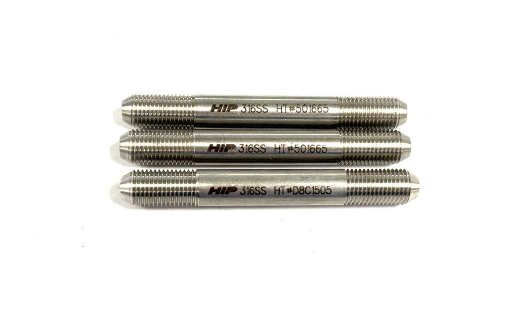 HIP 316SS STAINLESS STEEL PIPE NIPPLE 3/16" JIC TUBE SIZE,3/8-24 THREAD LOT OF 3
