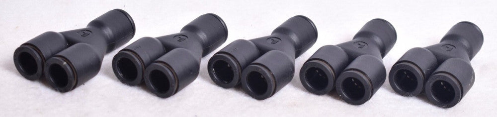 5 Count Legris Y10 Pneumatic Y Tube-to-Tube Push In Adapters 10mm