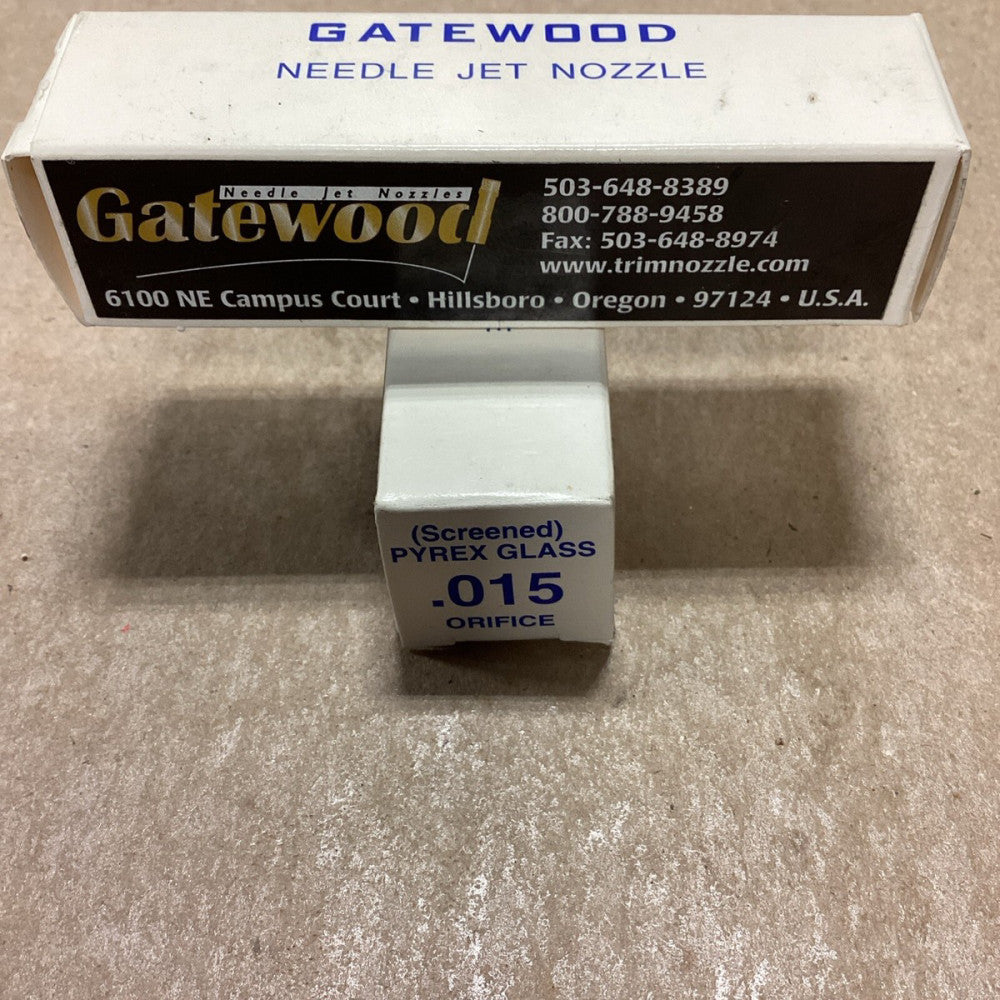 Gatewood Needle Jet Nozzle (Pyrex Glass) Screened .015 Orifice - Lot Of 2