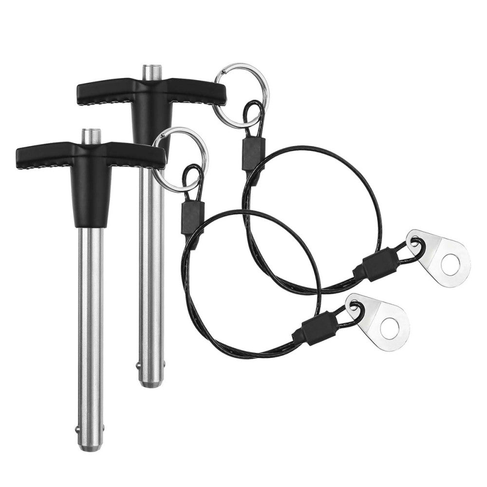 2 Pack 8x60mm T Handle Quick Release Pin Stainless Steel Ball Lock with Lanyard