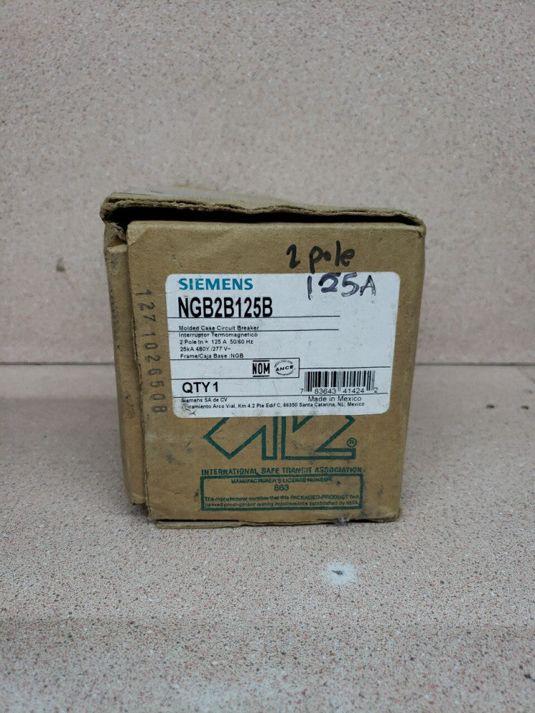 NEW OLD STOCK SIEMENS NGB2B125B TYPE NGB 125 AMP 600V