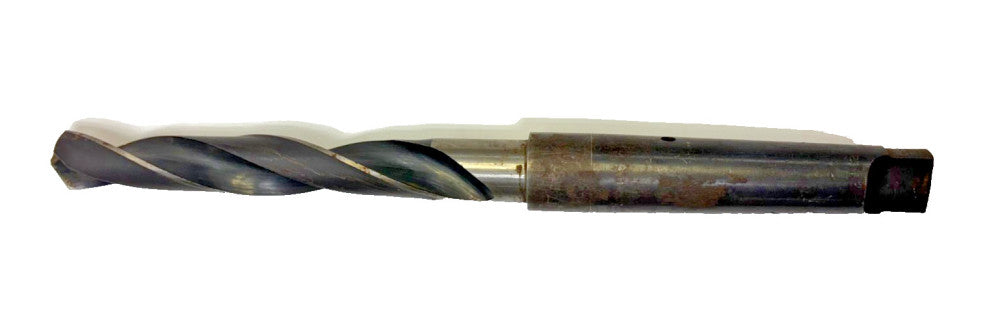 #3 MORSE TAPER SHANK DRILL BIT, SPIRAL 2 FLUTE, OAL 10-1/2"