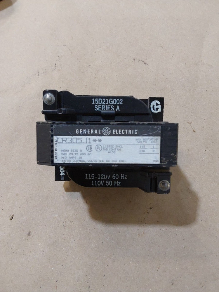General Electric Size 0 Contactor, CR305J1, 115-120V Coil, GE, 600 Max Volts