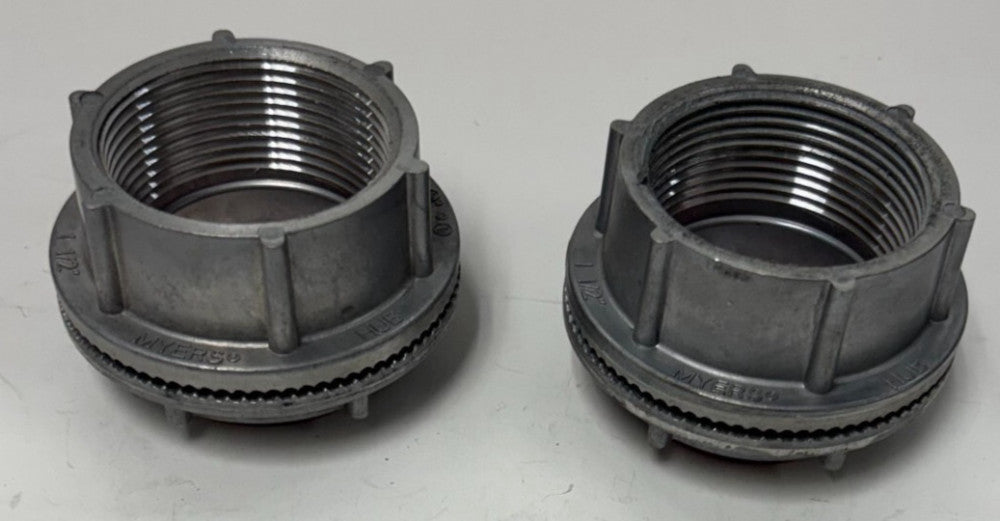 MEYERS LIQUIDTIGHT CONDUIT CONNECTORS LOT OF 2 HUB SIZE 1-1/2"  5J 2J 4J 2J ZINC