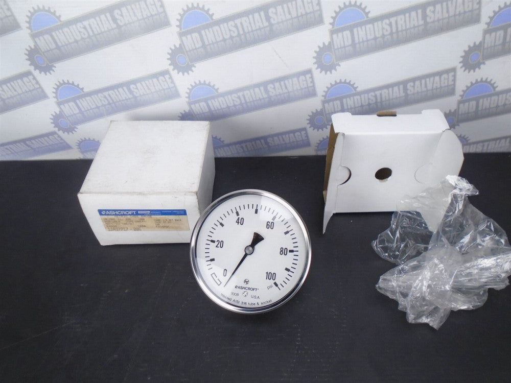Ashcroft 10-1008-SL-02B-100# Duragauge 100mm Dia. Face, CONN-BACK (NEW in BOX)
