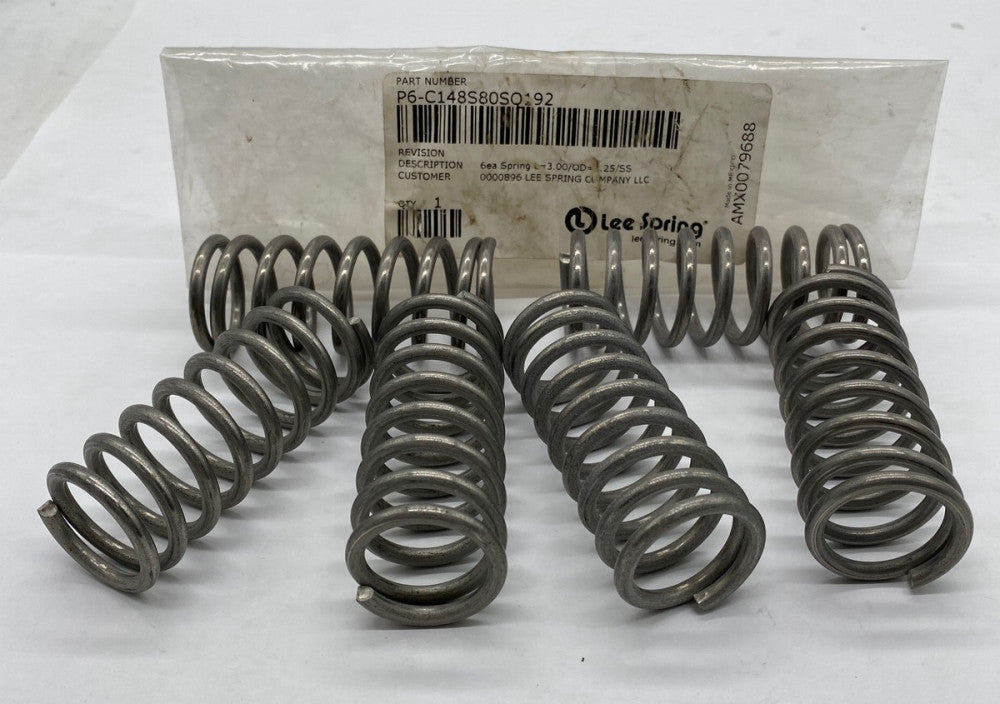 NEW Lee Spring P6-C148S80SQ192 Springs 3" Length 1.25"OD Lot of 6