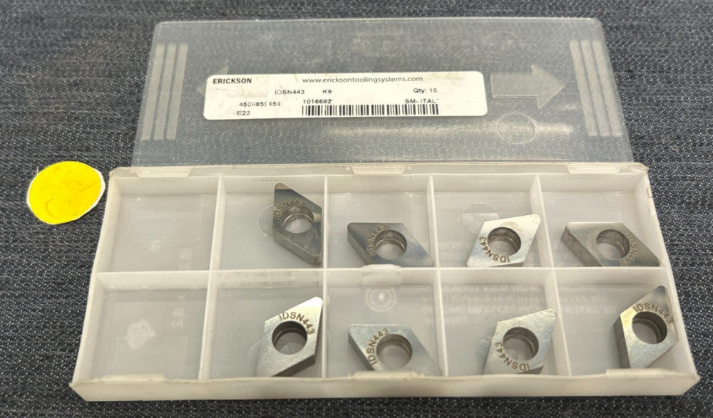 ERICKSON SOLID CARBIDE NEGATIVE RAKE SHIM IDSN443  1/4" THICKNESS  LOT OF 8