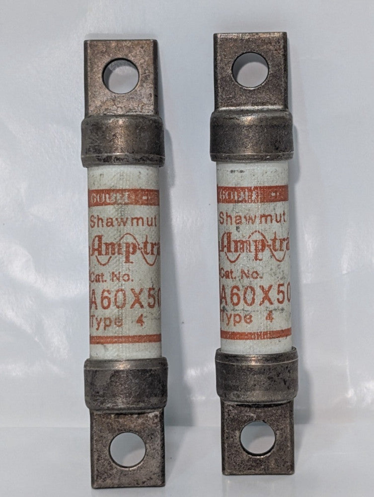 Lot of 2 Gould Shawmut A60x50 Amp Trap Semi-Conductor Fuse